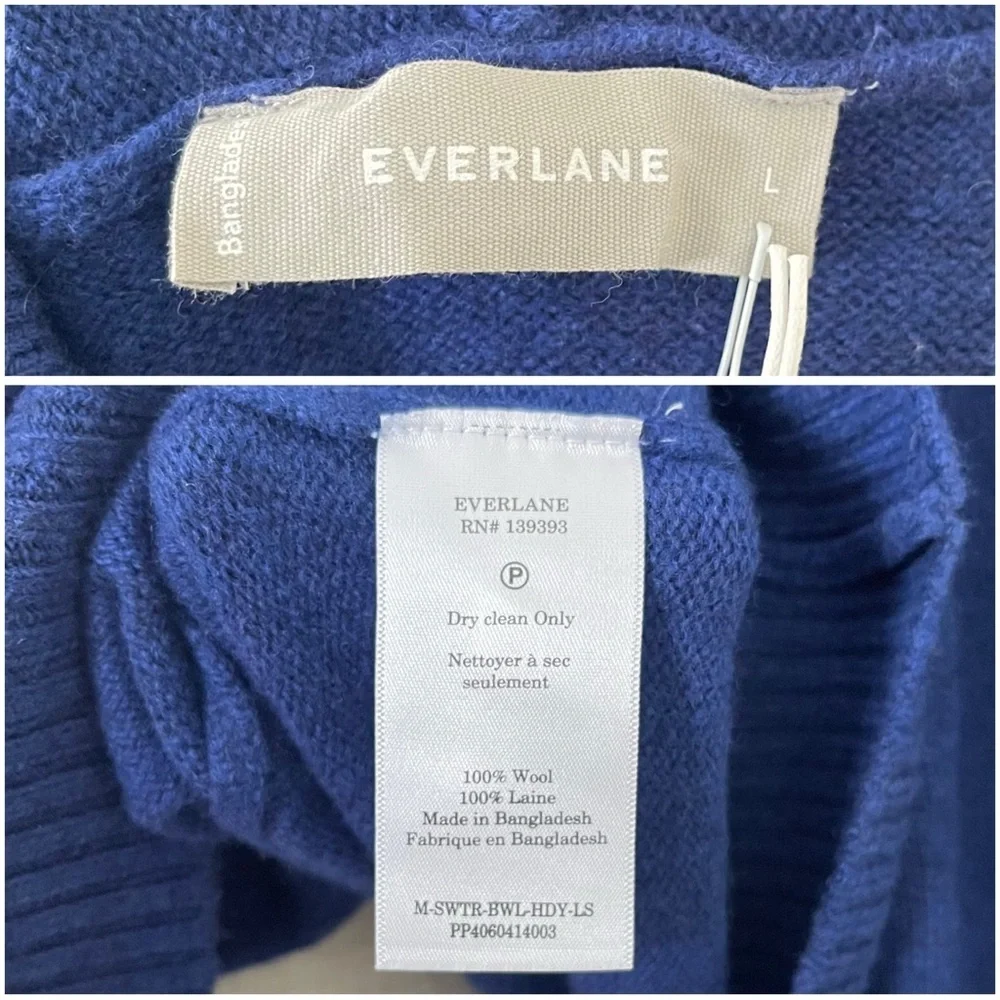 Everlane Men’s Blue hooded Wool sweater in Large NWT